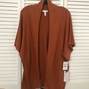 Leith Tan Orange Cardigan Sweater Size M